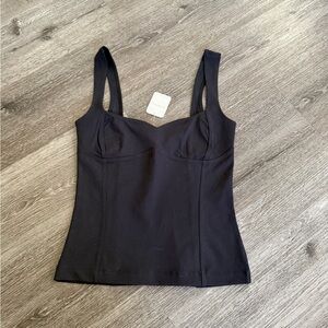 Black Square Neck Tank Top
